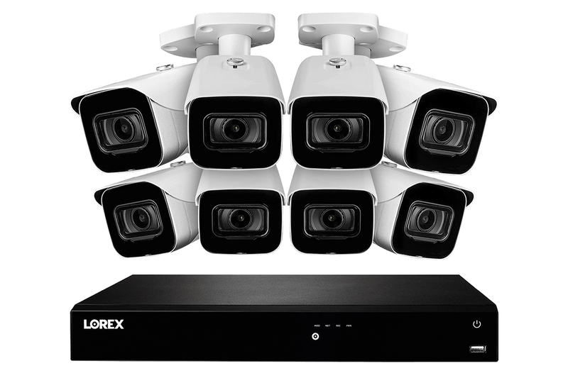 4K Ultra HD 16-Channel Fusion NVR System with 8 Outdoor 4K (8MP) IP Cameras