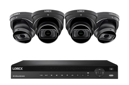 Lorex 4K (16 Camera Capable) 4TB Wired NVR System with Nocturnal 3 Smart IP Dome Cameras with Listen-in Audio and Motorized Varifocal Lenses