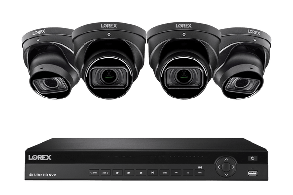 Lorex 4K (16 Camera Capable) 4TB Wired NVR System with Nocturnal 3 Smart IP Dome Cameras with Listen-in Audio and Motorized Varifocal Lenses