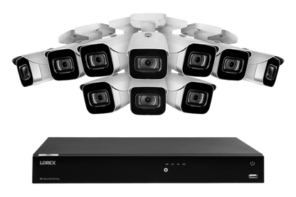 Lorex Fusion 4K (16 Camera Capable) 4TB Wired NVR System with IP Bullet Cameras