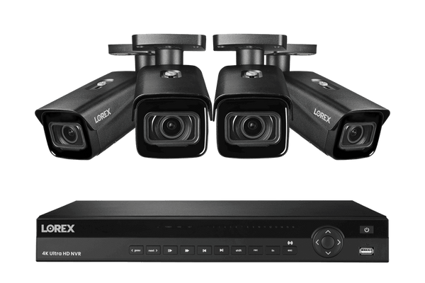 Lorex 4K (16 Camera Capable) 4TB Wired NVR System with Nocturnal 3 Smart IP Bullet Cameras with Motorized Varifocal Lens