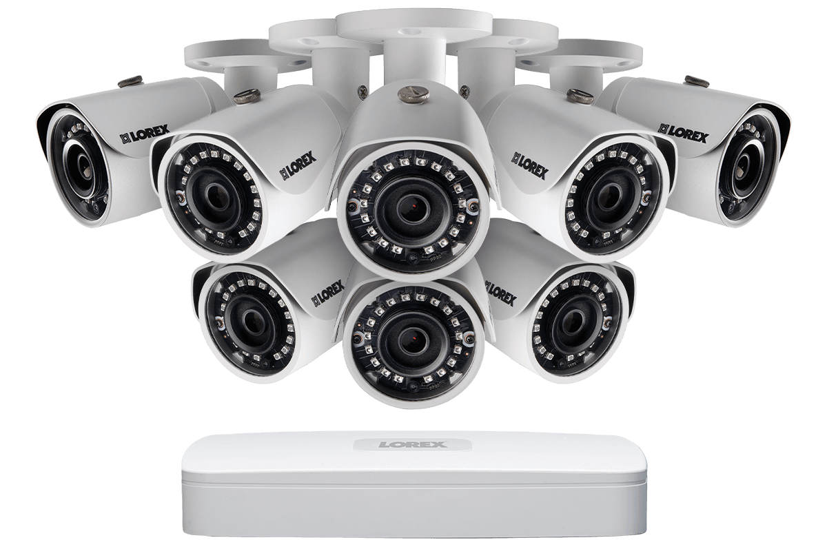 High Definition IP Security Camera System with 8 Channel NVR and 8 Outdoor 2K (3MP) IP Cameras