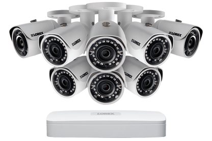 High Definition IP Security Camera System with 8 Channel NVR and 8 Outdoor 2K (3MP) IP Cameras