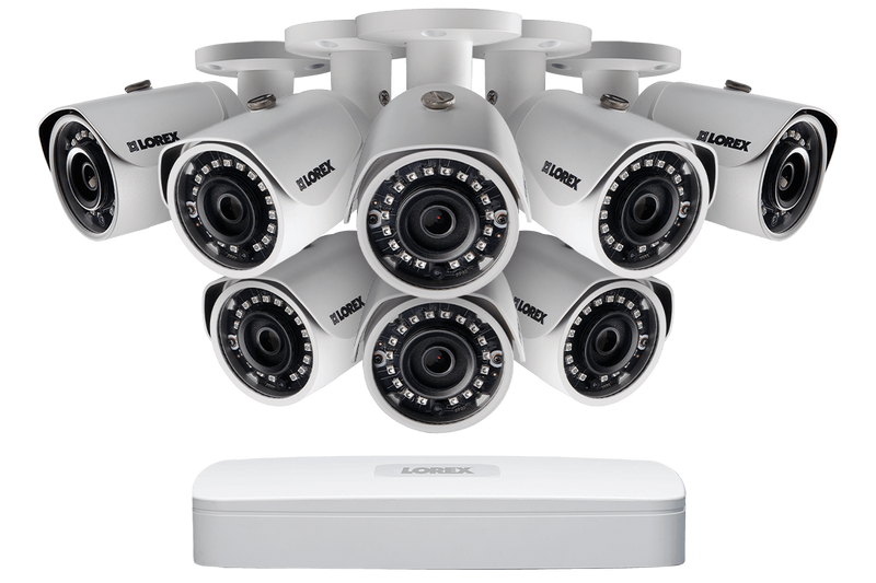 High Definition IP Security Camera System with 8 Channel NVR and 8 Outdoor 2K (3MP) IP Cameras