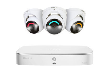 Lorex Fusion 4K 16 Camera Capable (8 Wired and 8 Wi-Fi) 2TB Wired NVR System with 3 Dome Cameras Featuring Smart Security Lighting - Amazon