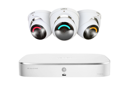 Lorex Fusion 4K 16 Camera Capable (8 Wired and 8 Wi-Fi) 2TB Wired NVR System with 3 Dome Cameras Featuring Smart Security Lighting - Amazon
