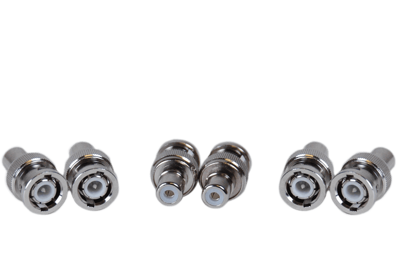 6 Pack of BNC-RCA male-female security connectors
