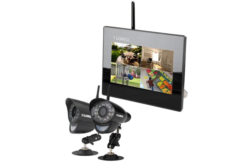 Home monitoring system with 2 wireless cameras