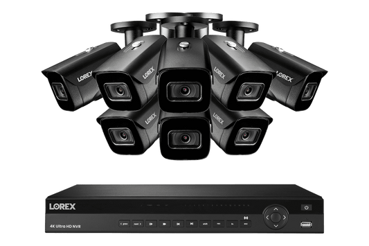 Lorex 4K (16 Camera Capable) 4TB Wired NVR System with Nocturnal 3 Smart IP Bullet Cameras with Listen-In Audio and 30FPS