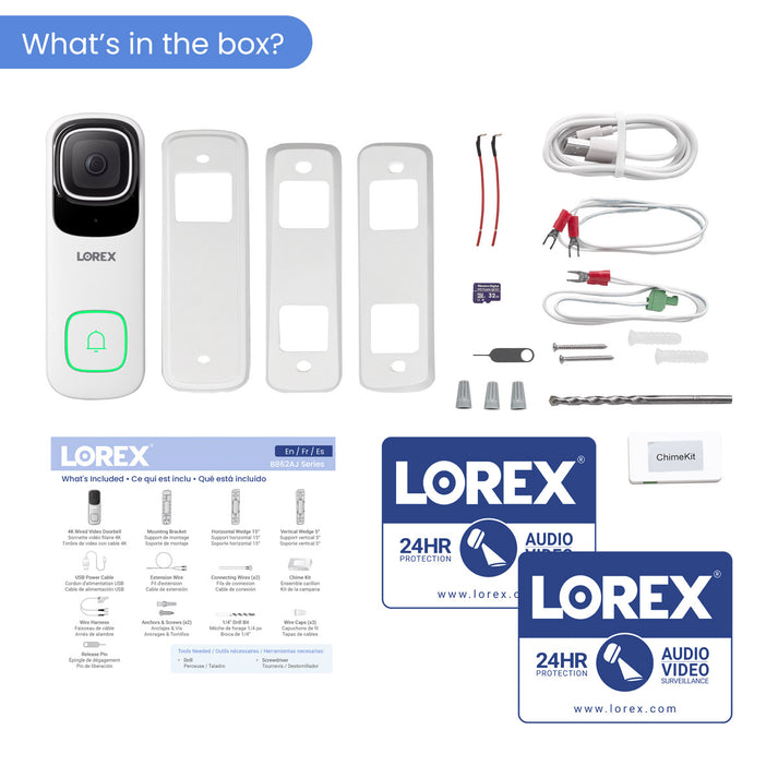 Lorex 4K Wired Video Doorbell (Wired, 32GB) Lorex Corporation US