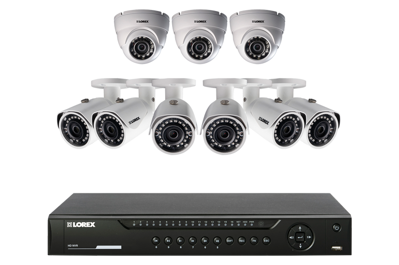 Weatherproof HD IP Camera system with 16-Channel HD NVR