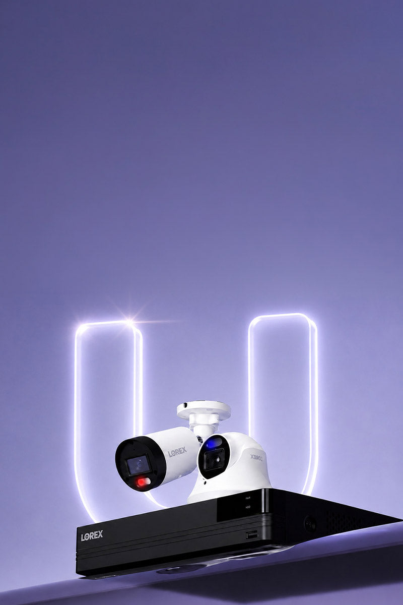 Lorex U Series wired security system featuring bullet and dome cameras with an NVR, designed for smart, reliable home security at the right price. 
