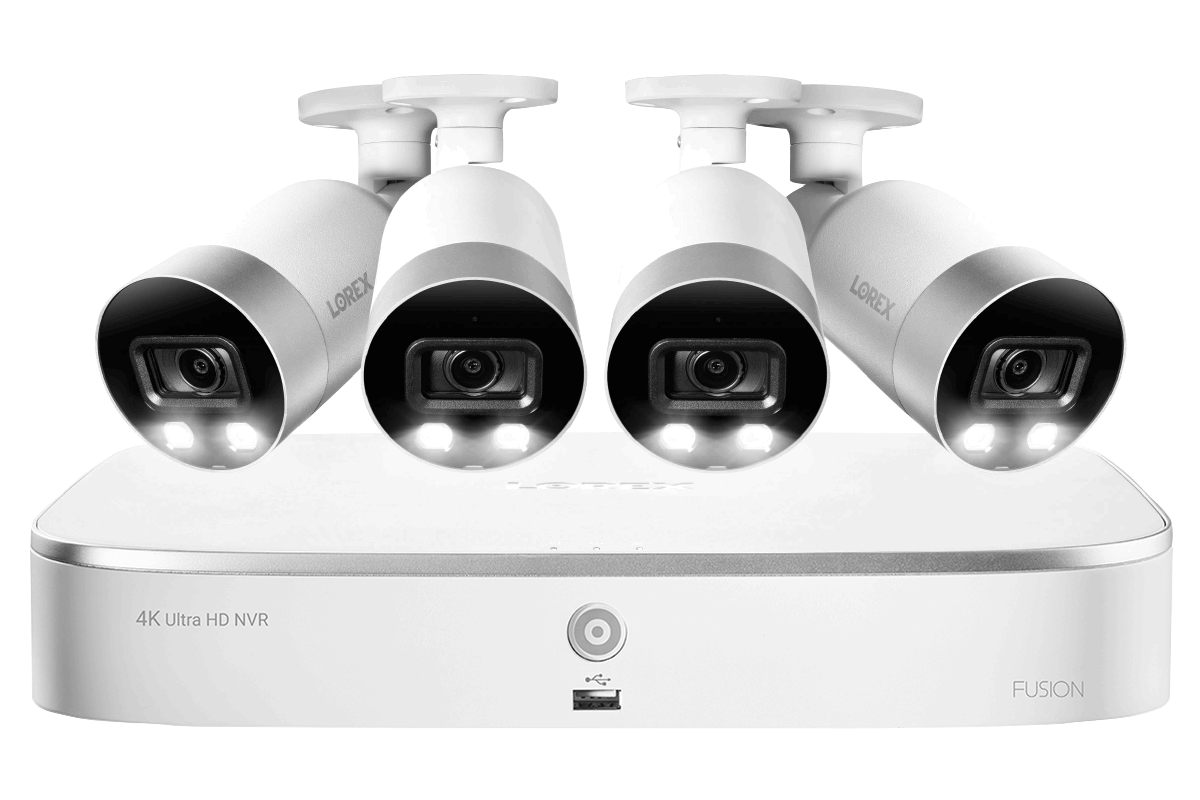 4K Ultra HD 8-Channel IP Security System with 4 Smart Deterrence 4K (8MP) Cameras, Smart Motion Detection and Smart Home Voice Control