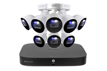 Lorex 4K 20 Camera Capable (16 Wired and 4 Fusion Wi-Fi) 2TB Wired DVR System with 8 Smart Deterrence Cameras