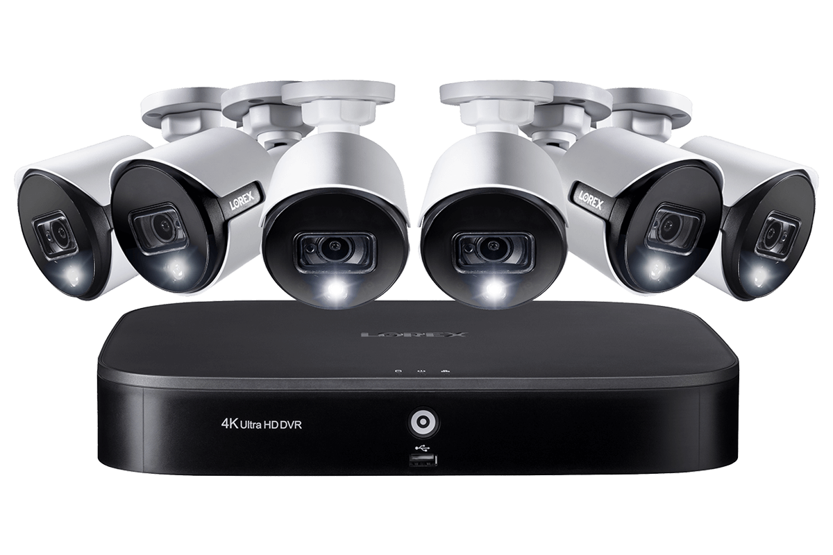 4K Ultra HD 8 Channel Security System with 6 Active Deterrence 4K (8MP) Cameras