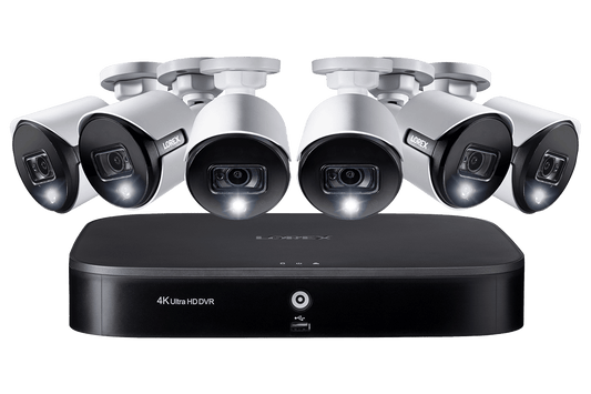4K Ultra HD 8 Channel Security System with 6 Active Deterrence 4K (8MP) Cameras