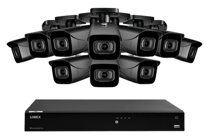 Lorex Fusion 4K (16 Camera Capable) 4TB Wired NVR System with IP Bullet Cameras