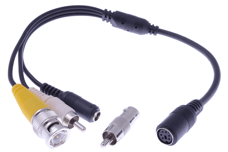 6-PIN-DIN female to RCA or BNC/power converter cable 
