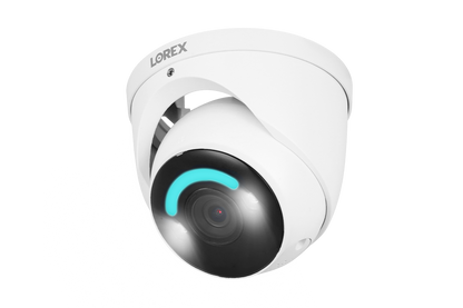 Lorex 4K Smart Security Lighting Deterrence Dome AI PoE IP Wired Camera - White (Single)