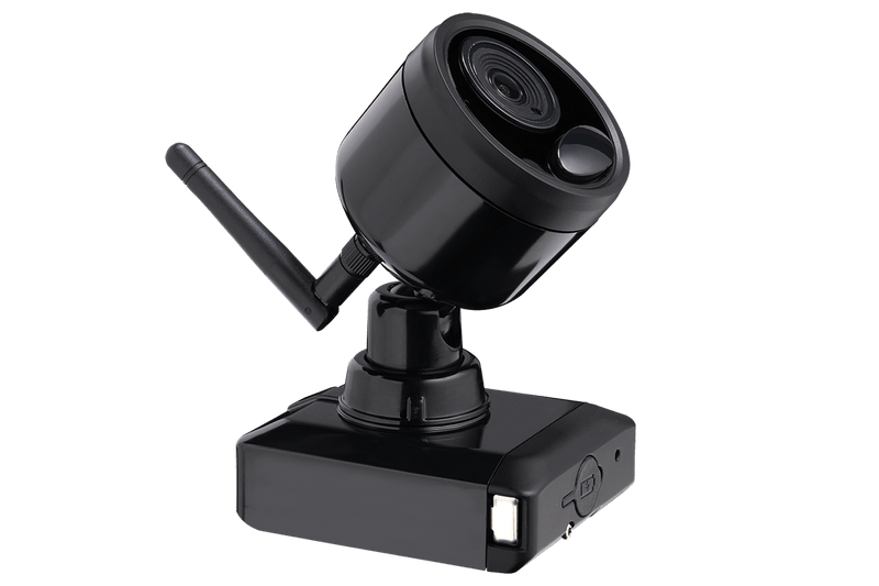 1080p Wire Free Camera System with Two Battery-Powered Black Cameras, 75ft Night Vision, Two-Way Audio