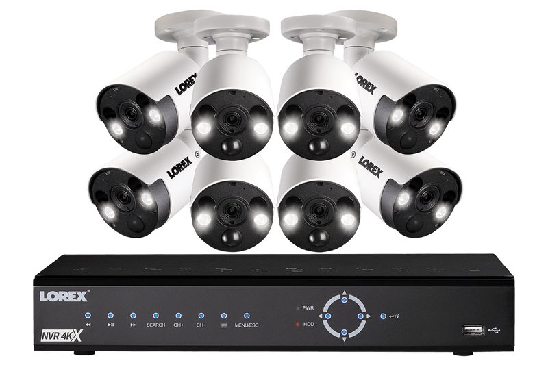 4K Ultra HD IP NVR System with 8 Active Deterrence Security Cameras, 130ft Night Vision