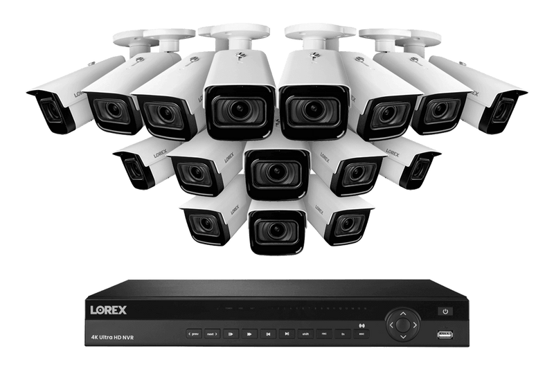 16-Channel Nocturnal NVR System with Sixteen 4K (8MP) Smart IP Optical Zoom Security Cameras with Real-Time 30FPS Recording