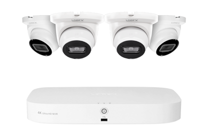 Lorex Fusion Series 4K 16 Camera Capable (8 Wired + 8 Fusion Wi-Fi) 2TB Wired NVR System with 4MP (2K) A4 IP Turret Cameras - White 4