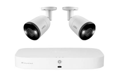 Lorex Fusion 4K 16-Camera Capable (8 Wired + 8 Wi-Fi) 2TB NVR System with Bullet Cameras Featuring Smart Deterrence and 2-Way Audio