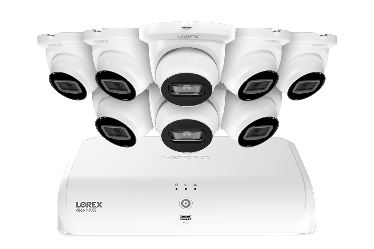 Lorex Fusion Series 4K+ 16 Channel (8 Wired + 8 Fusion Wi-Fi) 2TB Wired System with A4 Wired 2K IP Turret Cameras