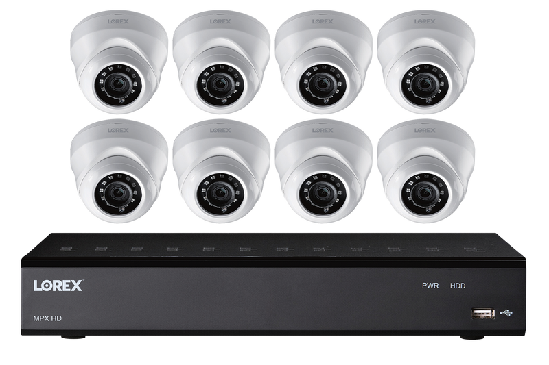 HD Security Camera System with eight 1080p Dome Cameras & Lorex Secure Connectivity
