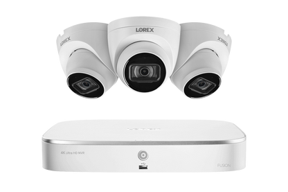Lorex Fusion 4K 16-Channel (8 Wired + 8 Wi-Fi) 2TB NVR System with 3 Dome Cameras featuring Listen-In Audio - Amazon