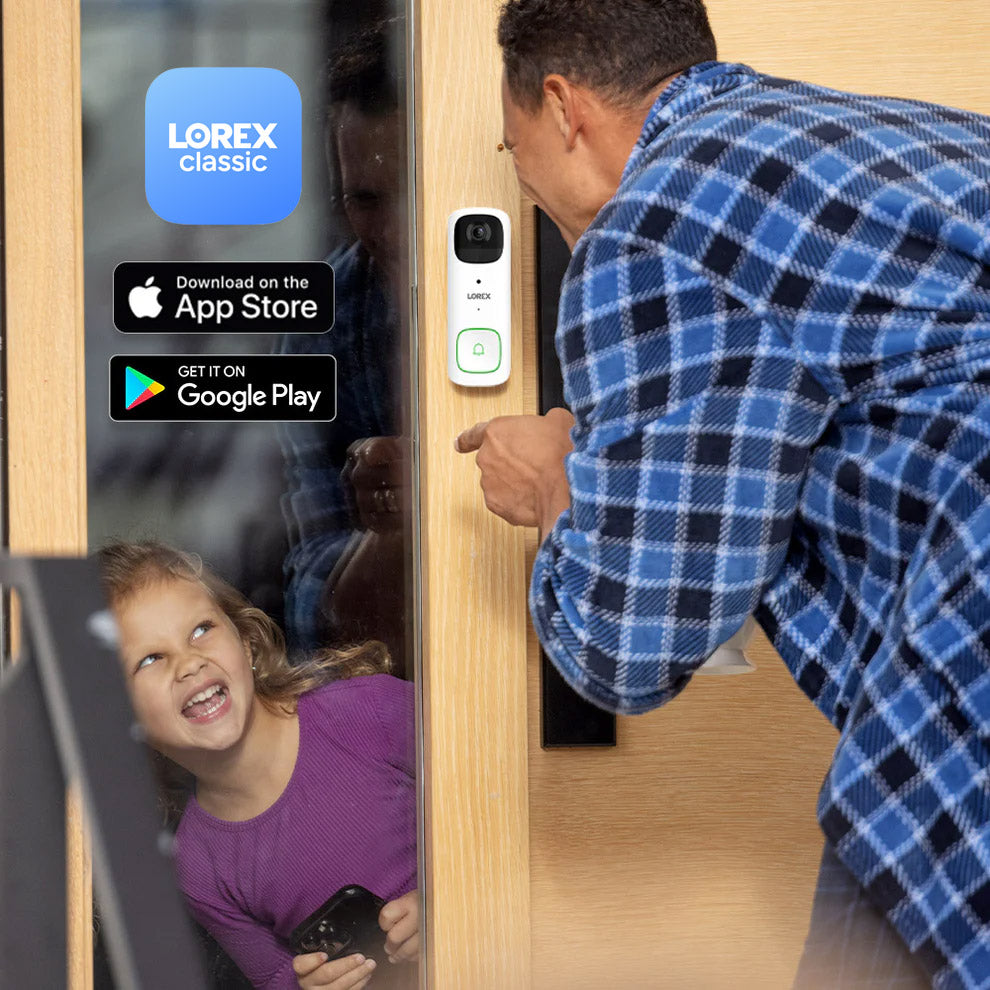 Lorex 2K Wi-Fi Video Doorbell (Battery-Operated) with Wi-Fi Chimebox (32GB)