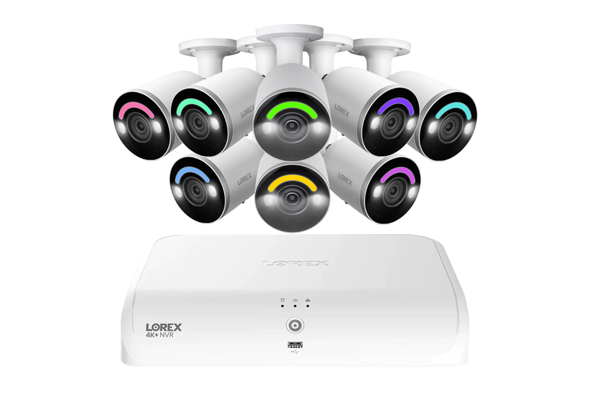 Lorex Fusion Series 4K+ 16 Channel (8 Wired + 8 Fusion Wi-Fi) 2TB Wired System with H12 Wired 4K IP Bullet Cameras - 8