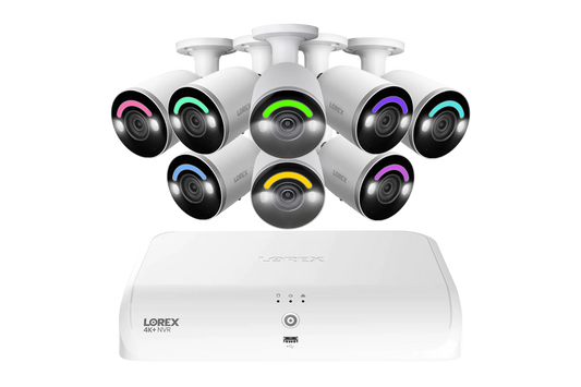 Lorex Fusion Series 4K+ 16 Channel (8 Wired + 8 Fusion Wi-Fi) 2TB Wired System with H12 Wired 4K IP Bullet Cameras - 8
