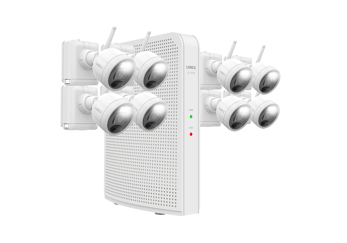 2K Wire-Free System with 8 Battery-Operated Active Deterrence Cameras and Person Detection