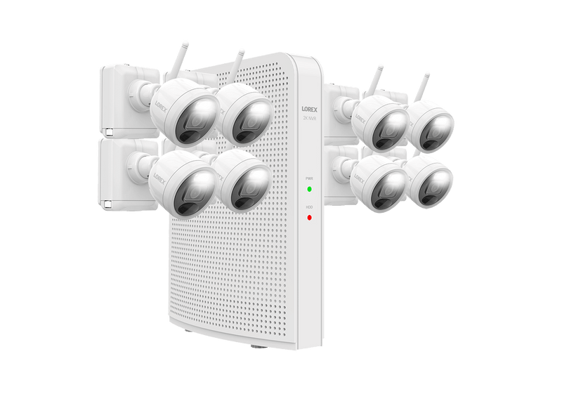 2K Wire-Free System with 8 Battery-Operated Active Deterrence Cameras and Person Detection