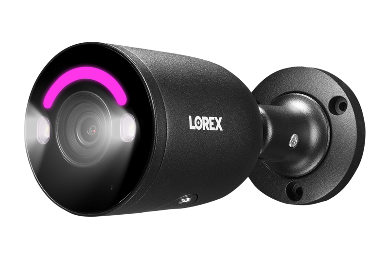Lorex 4K Smart Security Lighting Deterrence Bullet AI PoE IP Wired Cameras - Black (Single)
