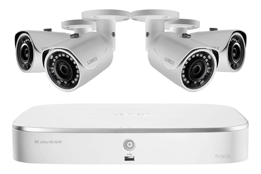 2K HD 8-Channel IP Security System with Four 5MP Cameras and Smart Home Voice Control