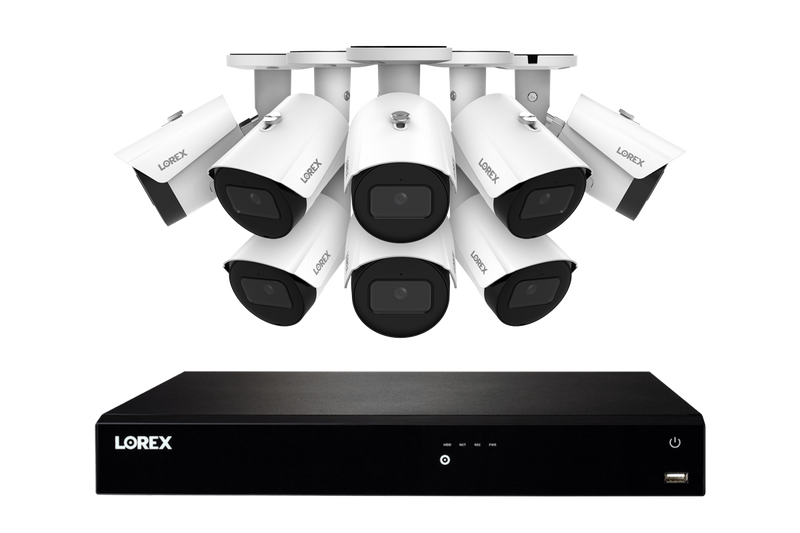 Lorex Fusion NVR with A20 (Aurora Series) IP Bullet Cameras - 4K 16-Channel 4TB Wired System - White 8