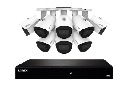 Lorex Fusion NVR with A20 (Aurora Series) IP Bullet Cameras - 4K 16-Channel 4TB Wired System - White 8
