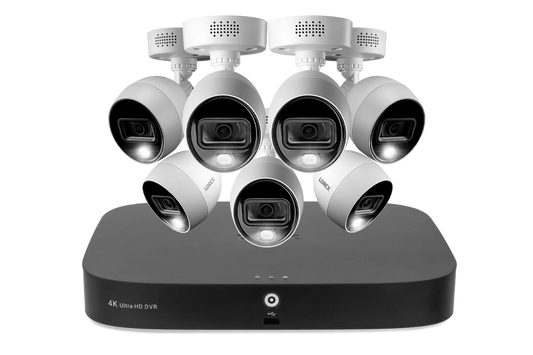 Lorex 4K 20 Camera Capable (16 Wired and 4 Fusion Wi-Fi) 2TB Wired DVR System with 7 Smart Deterrence Cameras