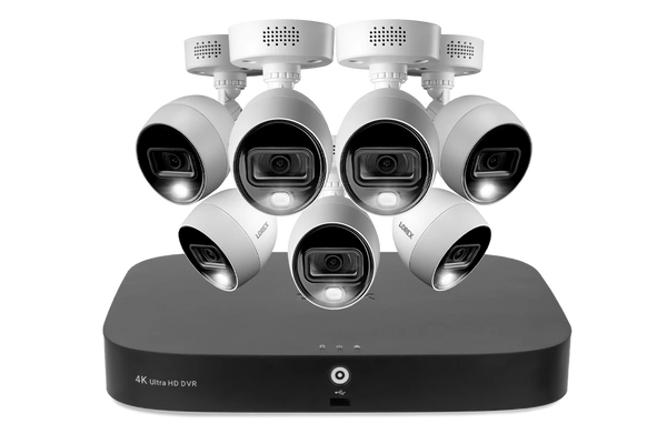 Lorex 4K 20 Camera Capable (16 Wired and 4 Fusion Wi-Fi) 2TB Wired DVR System with 7 Smart Deterrence Cameras