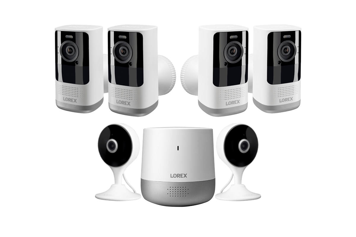 Lorex 2K Wi-Fi System with Wire-Free, Battery-Operated Cameras and Indoor Cameras