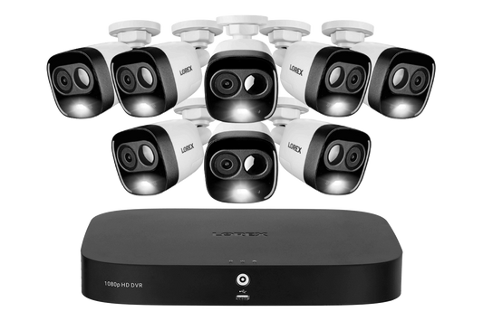 1080p 16-Channel Wired DVR Security System with 8 Active Deterrence Cameras, Smart Motion Detection and Face Recognition