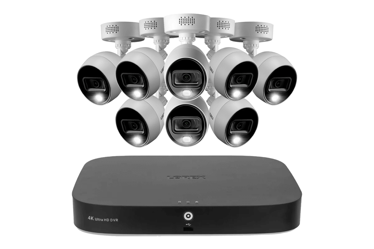 Lorex 4K 20-Channel (16 Wired and 4 Wi-Fi) 2TB Wired DVR System with Analog Active Deterrence Cameras