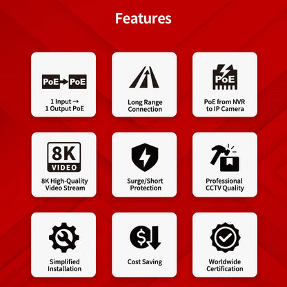 Single Port PoE+ Repeater (200m/600ft PoE Repeater)