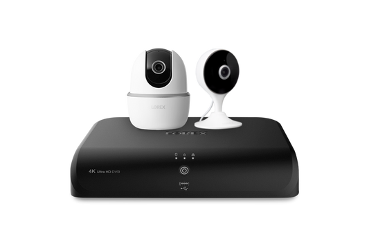 Lorex Fusion 4K 12 Camera Capable (8 Wired + 4 Wi-Fi) 2TB DVR System with 2K Indoor/Outdoor Wi-Fi Camera and 2K Pan-Tilt Indoor Wi-Fi Camera