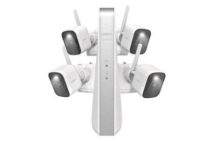 Lorex 4K NVR System with 4 White Battery-Operated Cameras