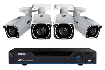 IP Camera System with 4 Ultra HD 4K Security Cameras & Lorex Cloud Connectivity