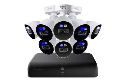Lorex 4K 12 Camera Capable (8 Wired and 4 Fusion Wi-Fi) 2TB Wired DVR System with 8 Smart Deterrence Cameras